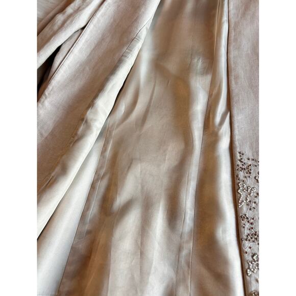 Ellen Tracy Women's 100% Linen Beaded Open Front Blazer Jacket Ivory Size 8 - Picture 9 of 13